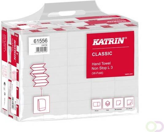 Katrin Handdoek 61556 W-vouw Classic 3laags 24x32cm 25x90st