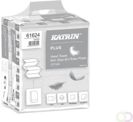 Katrin Handdoek 61624 Z-vouw Plus sneloplossend 2laags 20 3x24cm 25x160st