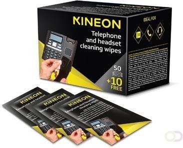 Kineon schoonmaakdoekjes voor telefoon en headsets individueel verpakt doos van 50 + 10 gratis