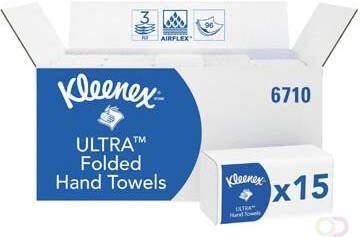 Kleenex papieren vouwhandoeken Ultra Super Soft 3-laags 96 vellen pak van 15 stuks