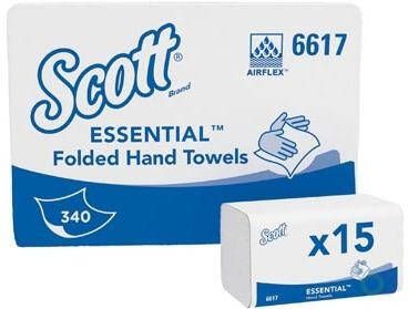 Kleenex Scott papieren handdoeken intergevouwen 1 laags 340 vellen pak van 15 stuks