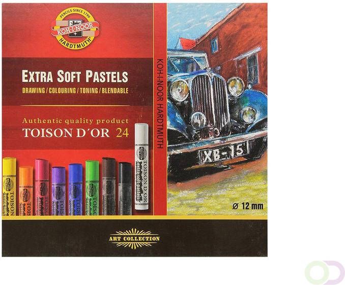 Koh-i-noor Pastelkrijt Koh I Noor 8554 extra soft 24 stuks assorti