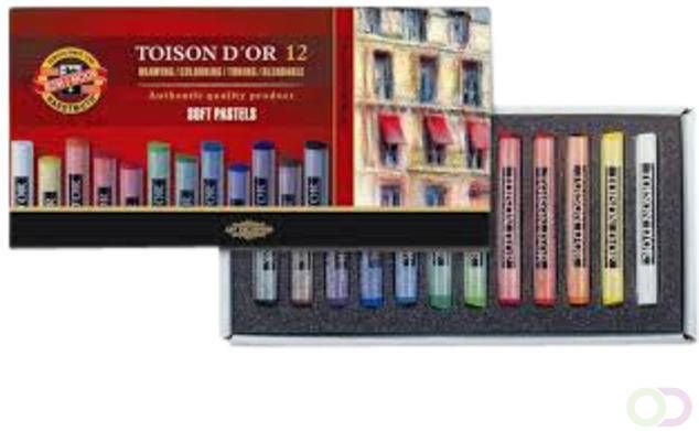 Koh-i-noor Pastelkrijt Koh I Noor Toison 8512 rond 12 stuks assorti