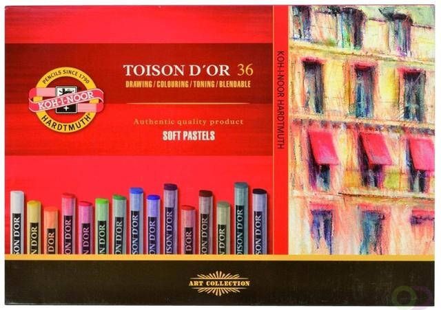 Koh-i-noor Pastelkrijt Koh I Noor Toison 8515 rond 36 stuks assorti