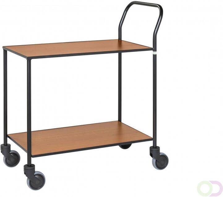 Kongamek Volledig gelaste Design trolley 2 planken zwart hout kersen