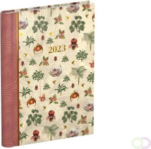 Lannoo Agenda 2023 120x160 wire-o Botanic 7dagen 2pagina's beige all-over