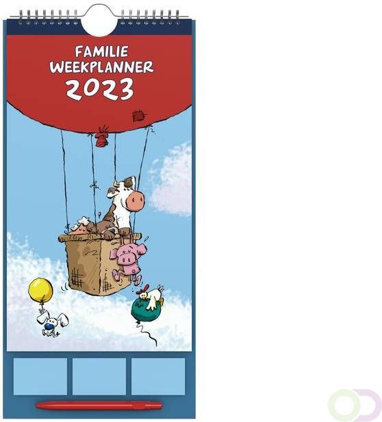 Lannoo Familiekalender 2023 210x435 met plakbriefjes Ritstier 54pagina's