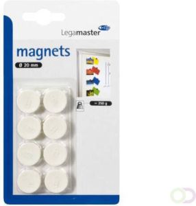 Legamaster Magneet 20mm 250gr wit 8stuks