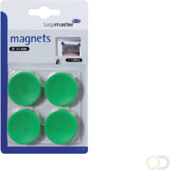 Legamaster Magneet 35mm 1000gr groen 4stuks
