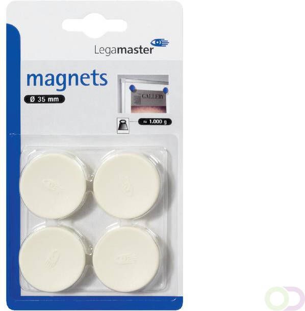 Legamaster Magneet 35mm 1000gr wit 4stuks