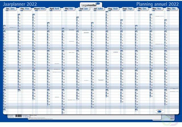 Legamaster Persoonlijke planner 2022 60x90cm gelamineerd