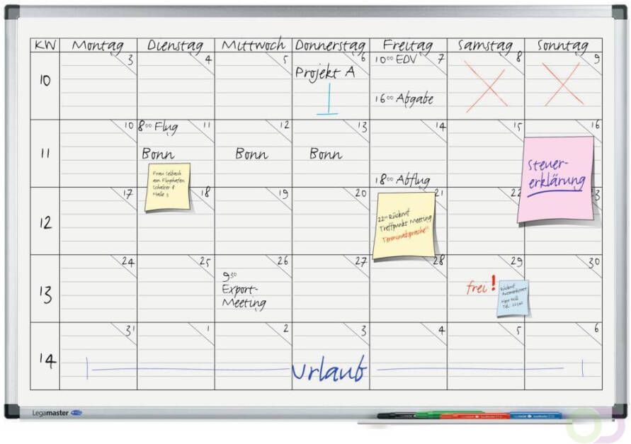 Legamaster Planbord premium projectplanner 60x90cm