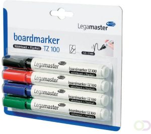 Legamaster Viltstift TZ100 whiteboard rond ass 1.5-3mm 4st