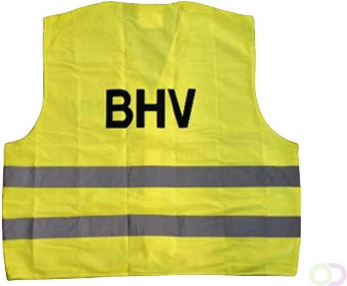 Fixfirst veiligheidsvest geel XL (volwassen) met opdruk BHV