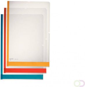 Leitz L-map premium A4 0.15mm PP gekleurde rand transparant