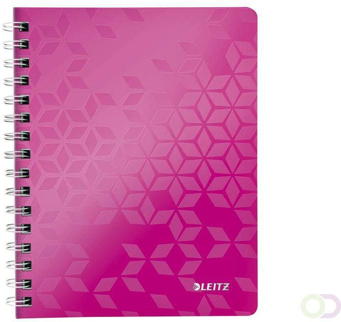 Leitz Notitieboek WOW A5 spiraal PP lijn roze