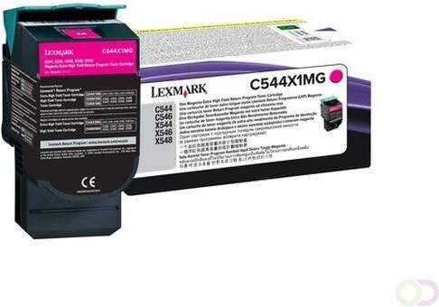 Lexmark C544 X544 Magenta Extra High Yield Return Programme Toner Cartridge (4K)