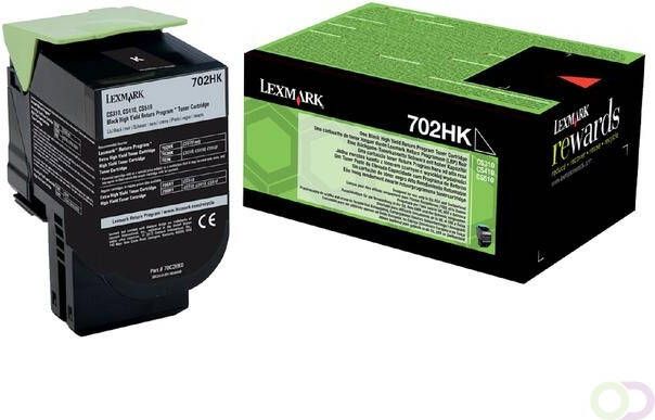 Lexmark Tonercartridge 70C2HK0 prebate zwart HC
