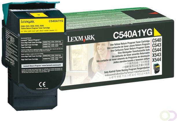 Lexmark Tonercartridge C540A1YG prebate geel