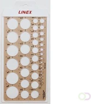 Linex cirkelsjabloon 1 35 mm met 35 cirkels