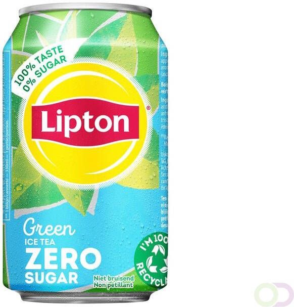 Lipton Frisdrank Ice Tea Green zero blikje 0 33L