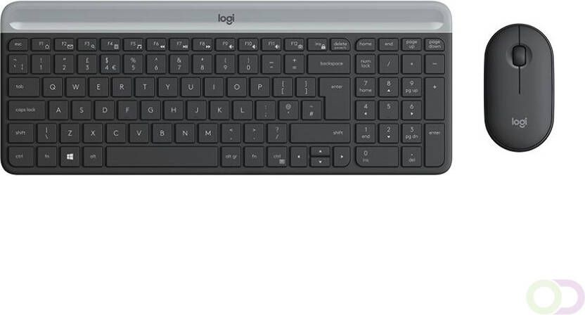 Logitech Slim Wireless Keyboard and Mouse Combo MK470 toetsenbord USB AZERTY Belgisch Grafiet (920-009194)