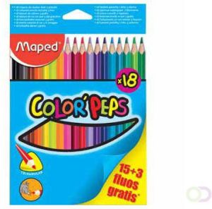 Maped Kleurpotlood color\'peps 15 kleurpotloden + 3 fluo