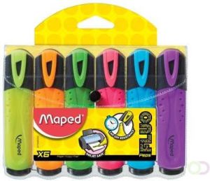 Maped markeerstift Fluo&apos;Peps assortiment blister met 6 stuks