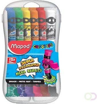 Maped plakkaatverf Color&apos;Peps 12 ml 12 tubes in een plastic etui