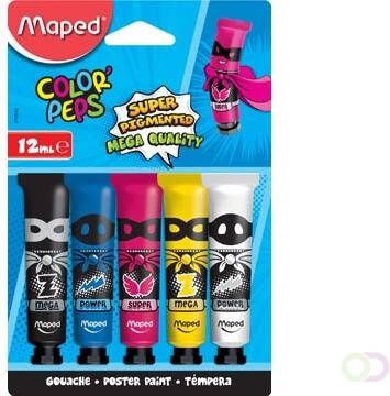 Maped plakkaatverf Color&apos;Peps 12 ml 5 tubes op blister