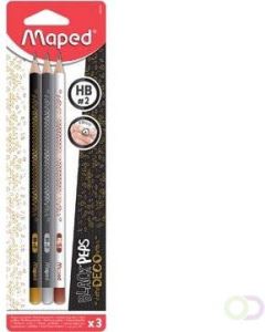 Maped potlood Black&apos;Peps Deco HB blister van 3 stuks