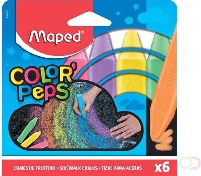 Maped stoepkrijt Color'Peps etui van 6 stuks