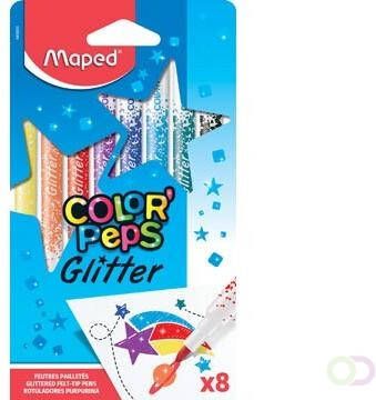 Maped viltstift Color'Peps Glitter etui van 8 stuks in geassorteerde kleuren