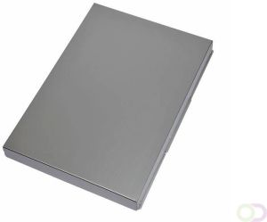 Maul klembordkoffer aluminium Assist A4 staand draait linksom open (zijkant)