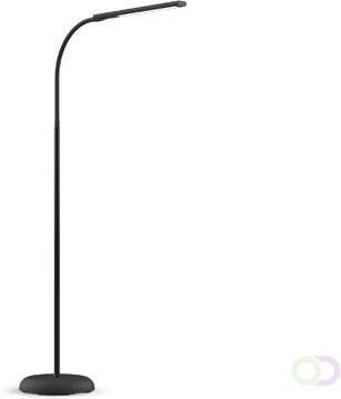 Maul vloerlamp LED Pirro op voet hoog 126.5cm warmwit licht dimbaar flexible draaibare arm zwart