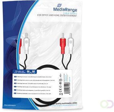 MediaRange Audiokabel 2x Cinch RCA-stekker 2x Cinch RCA-stekker