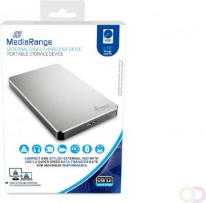 MediaRange Harddisk USB 3.0 externe HDD 2TB zilver