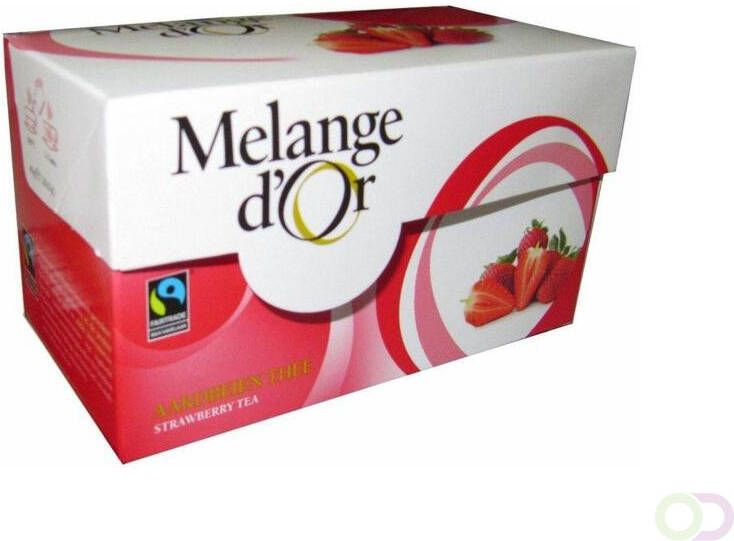 Melange d'Or Aardbeien thee 20 zakjes 2gr. Fair Trade