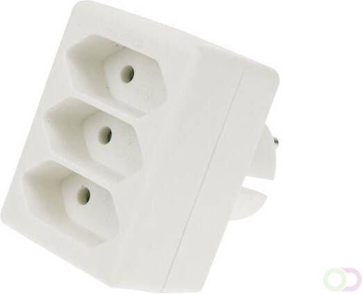 Velleman Verdeelstekker 3 Eurostopcontacten stekker penaarde (type E) polypropyleen gebruik binnenshuis wit