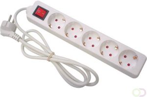 Perel Tafelcontactdoos 5-voudig met schakelaar 150cm
