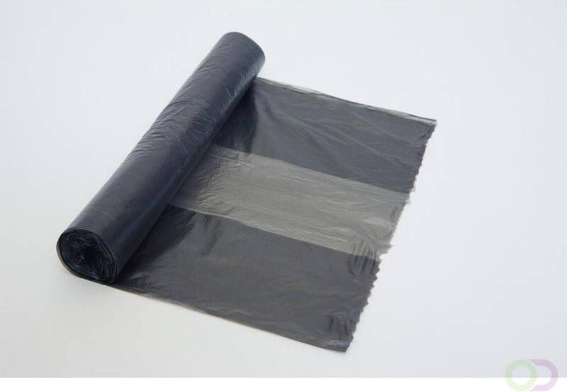 Afvalzak HDPE 60x80cm 14mu 60 liter zwart rol 20