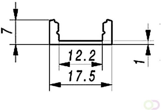 ALUMINIUMPROFIEL VOOR LEDSTRIPS PLAT TRANSPARANTE DIFFUSOR 2 m