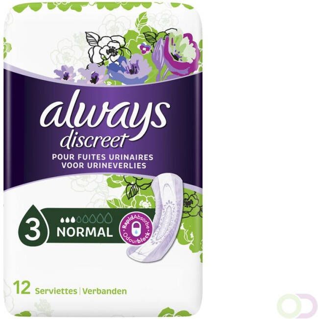 Always Discreet Normal Verband Voor Urineverlies x12st