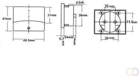 Velleman ANALOGE PANEELMETER VOOR DC STROOMMETINGEN 50ÂµA DC 60 x 47mm