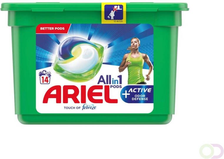 Ariel All in1 Pods + Actieve Geurbestrijding Wasmiddelcapsules 14 Wasbeurten