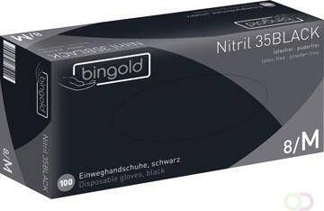 Merkloos Bingold handschoenen uit nitril medium zwart