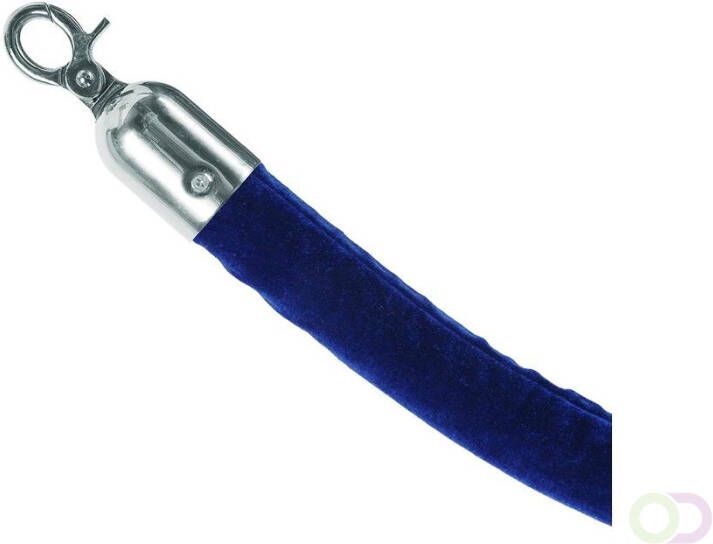 Blauw Velours Koord Met Chromen Clips