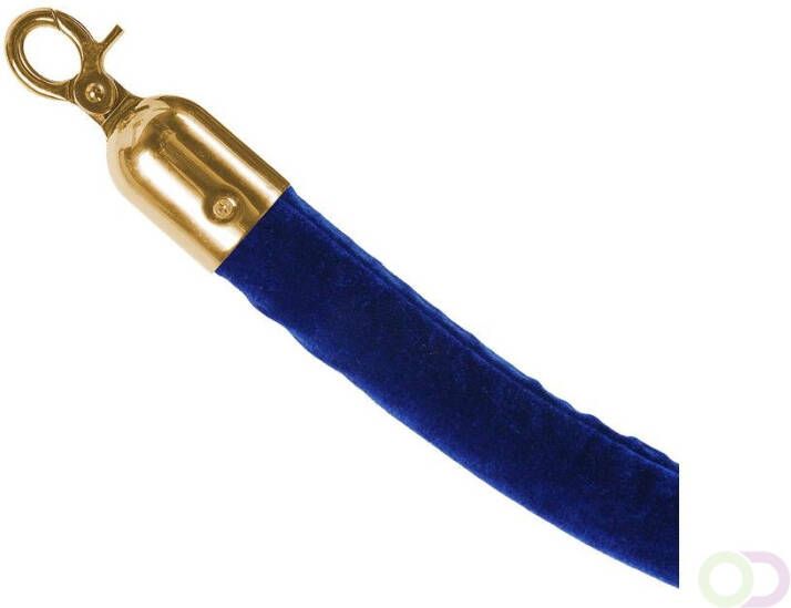 Blauw Velours Koord Met Gouden Clips