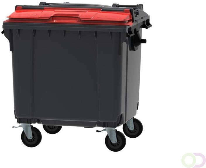 Container 1100 liter split deksel