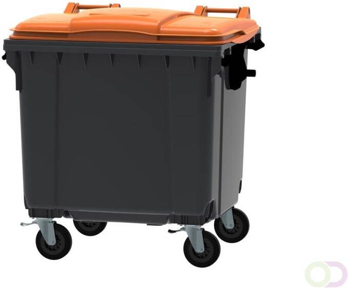 Container 1100 ltr vlak deksel